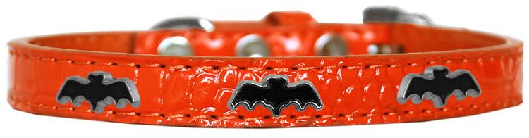 Bat Widget Croc Dog Collar Orange Size 20